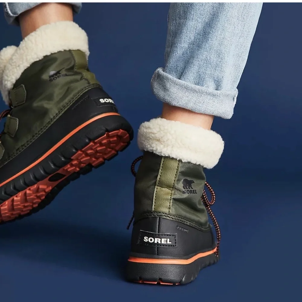 Sorel Cozy Carnival Waterproof Boots Olive Green